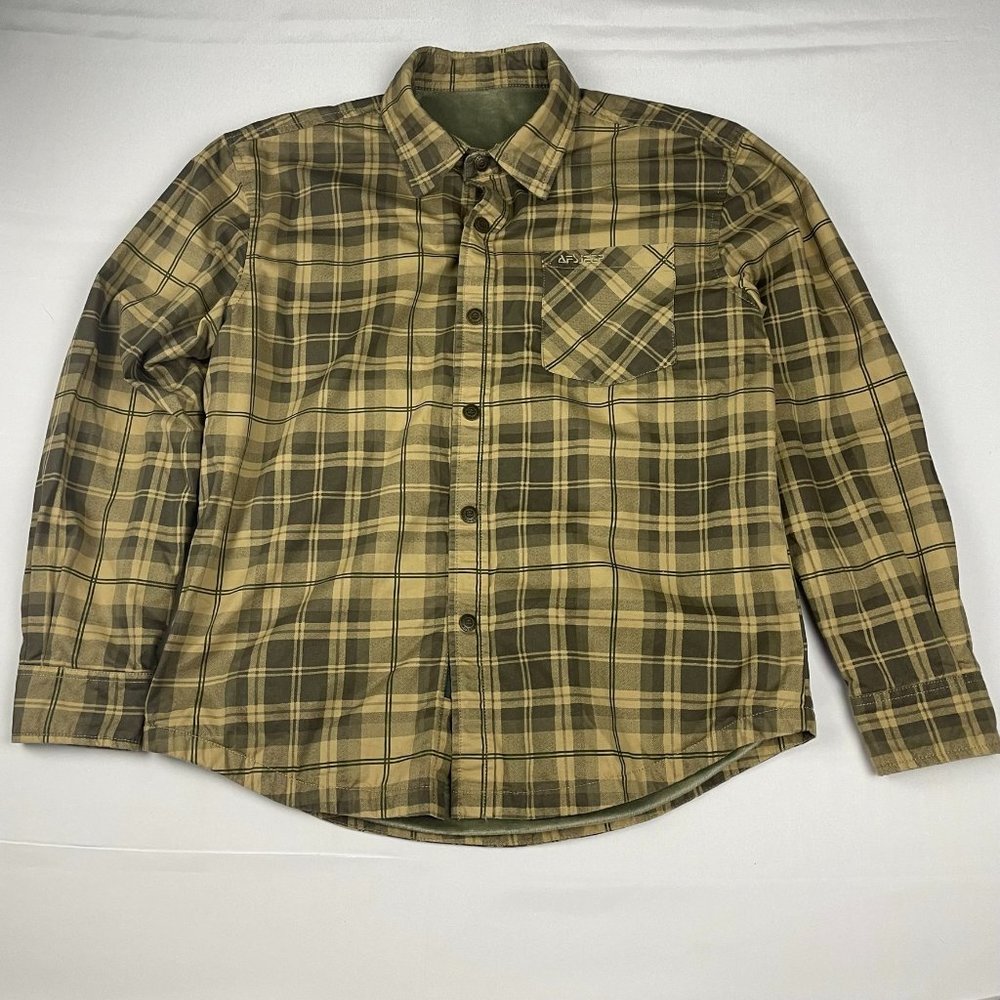 AFS JEEP Men's Plaid Snap Button Shirt Jacket Faux Fur Lining Size 8 L Fits M
